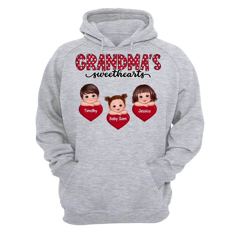 Grandma‘s Sweethearts Cute Kids On Hand Personalized Shirt - Image 14