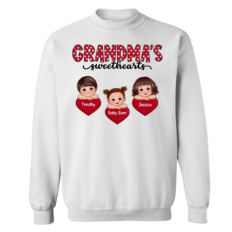 Grandma‘s Sweethearts Cute Kids On Hand Personalized Shirt - Image 17