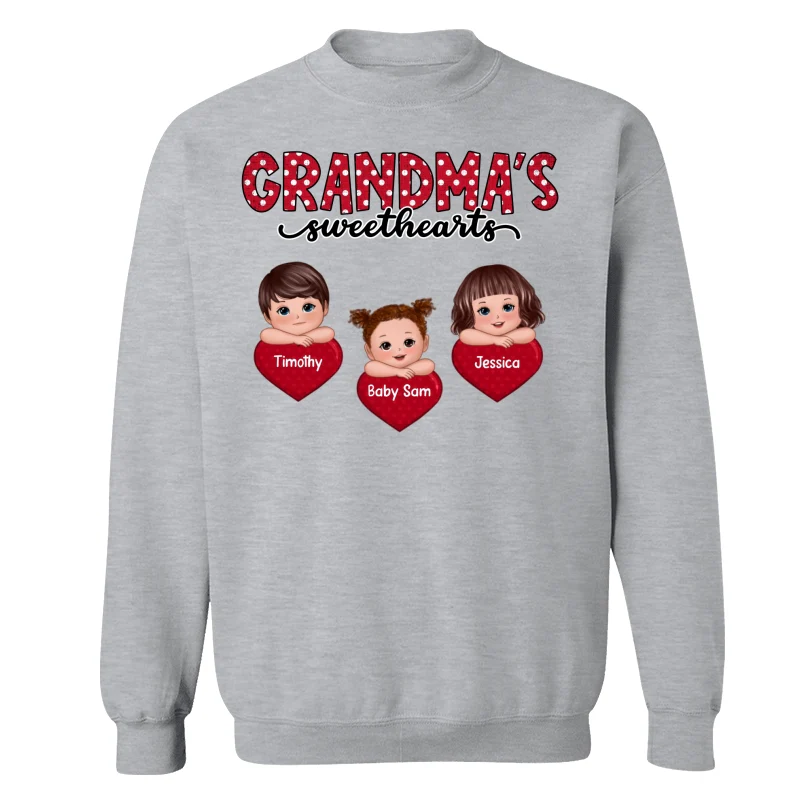 Grandma‘s Sweethearts Cute Kids On Hand Personalized Shirt - Image 18