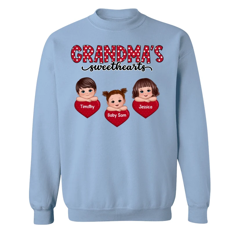 Grandma‘s Sweethearts Cute Kids On Hand Personalized Shirt - Image 20
