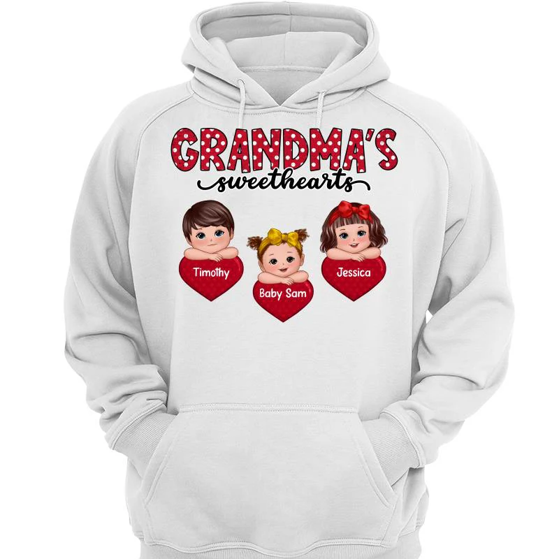 Grandma‘s Sweethearts Cute Kids On Hand Personalized Shirt - Image 3