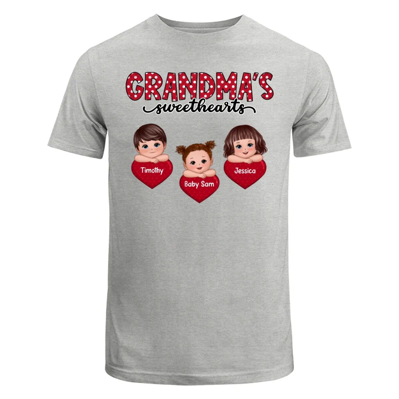 Grandma‘s Sweethearts Cute Kids On Hand Personalized Shirt - Image 6
