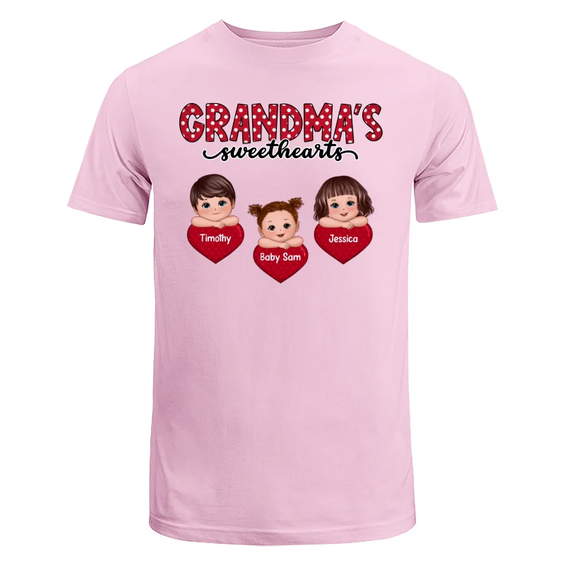 Grandma‘s Sweethearts Cute Kids On Hand Personalized Shirt - Image 7