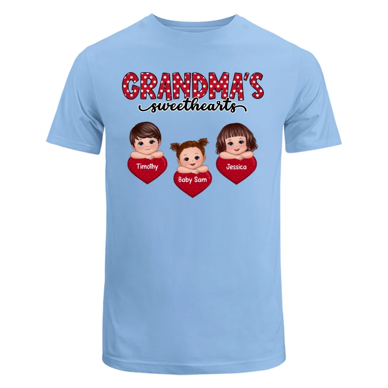 Grandma‘s Sweethearts Cute Kids On Hand Personalized Shirt - Image 8