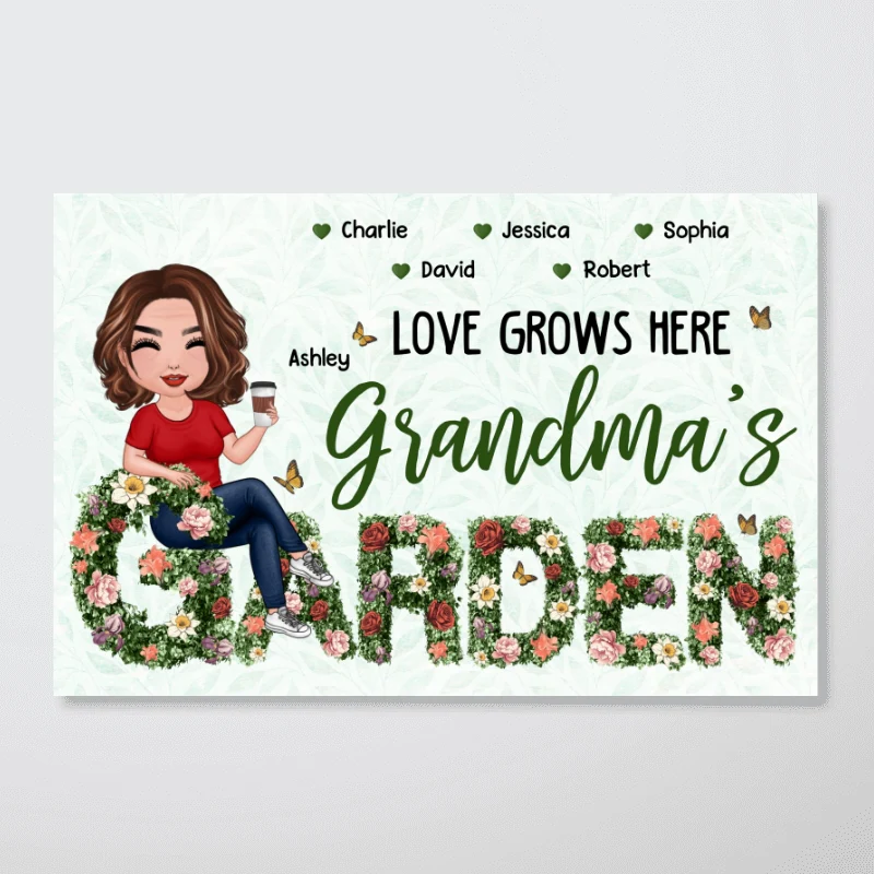 Grandma Sitting On Birth Month Flower Text Personalized Poster - Image 8