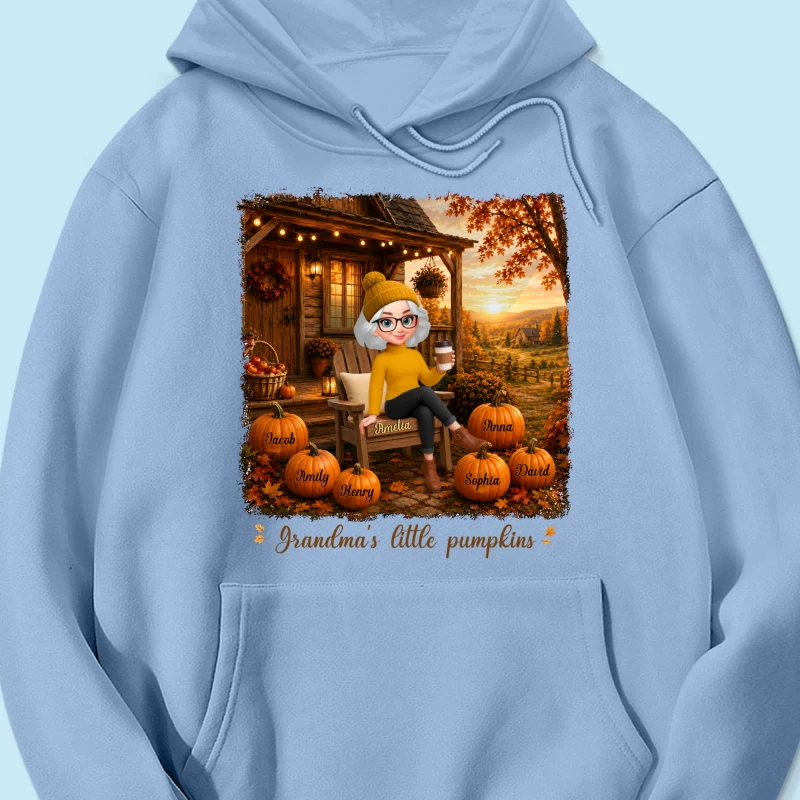 Grandma Sitting On Porch Grandkids - Personalized Shirt - Fall Season Gift, Gift For Grandma - Image 25