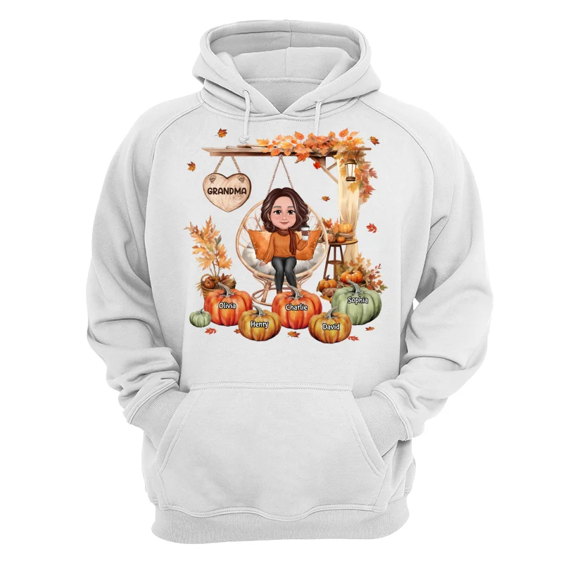 Grandma Sitting On Swing Chair Fall Season Personalized Shirt - Image 13