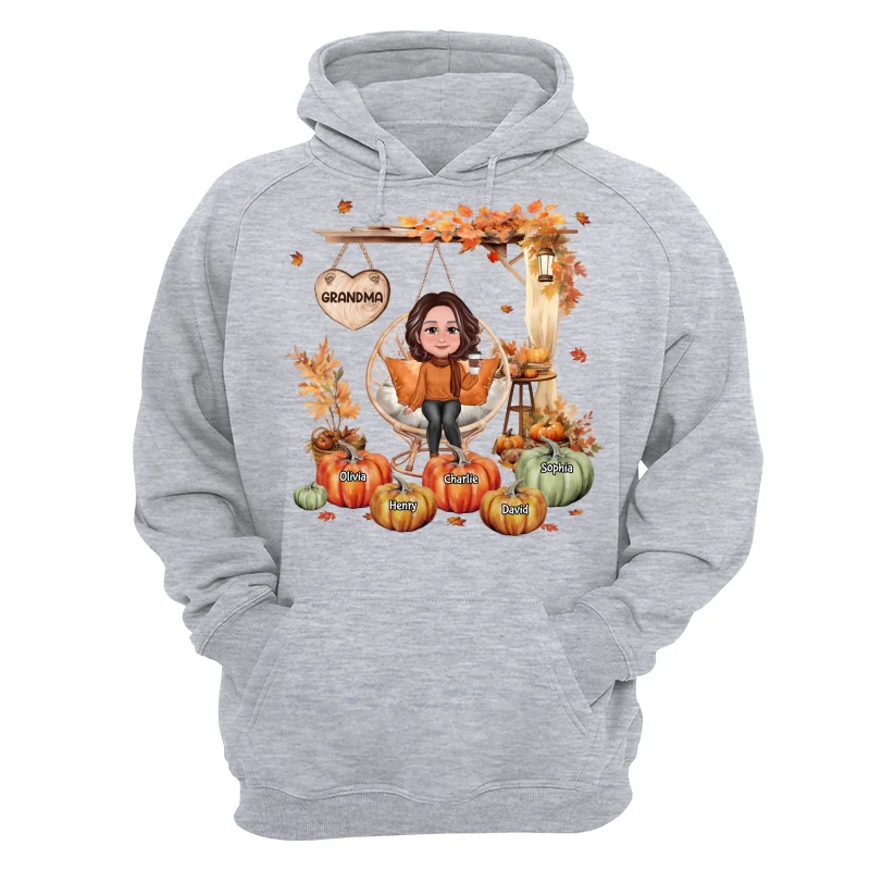 Grandma Sitting On Swing Chair Fall Season Personalized Shirt - Image 14