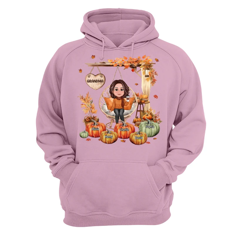 Grandma Sitting On Swing Chair Fall Season Personalized Shirt - Image 15