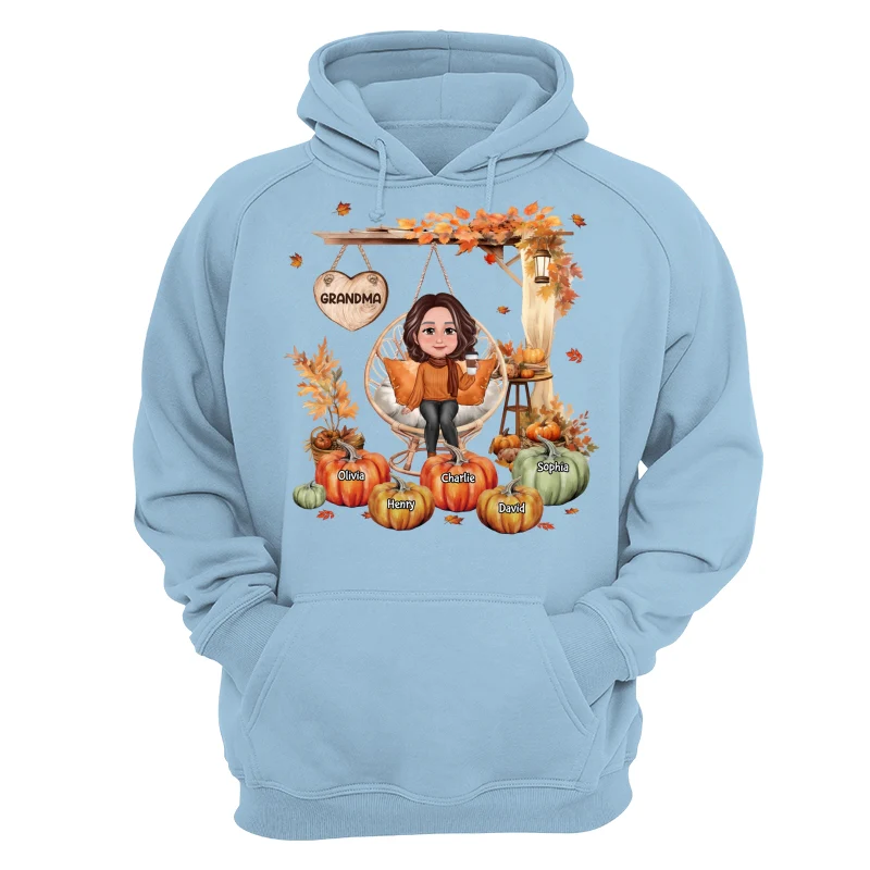 Grandma Sitting On Swing Chair Fall Season Personalized Shirt - Image 16