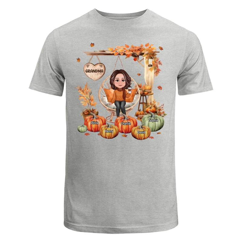Grandma Sitting On Swing Chair Fall Season Personalized Shirt - Image 6