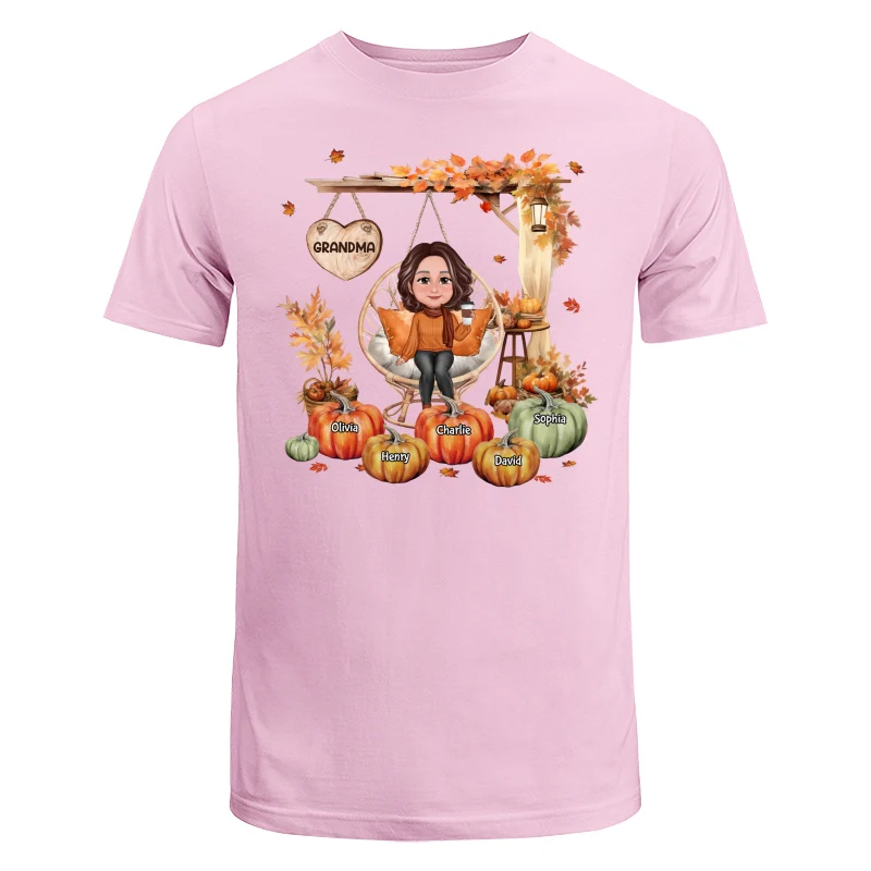 Grandma Sitting On Swing Chair Fall Season Personalized Shirt - Image 7