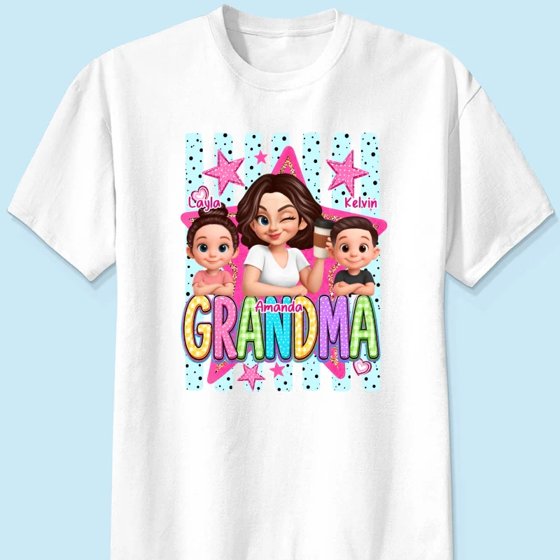 Grandma Striped Preppy Pattern - Personalized Shirt - Summer Trendy Tee for Grandma - Image 10