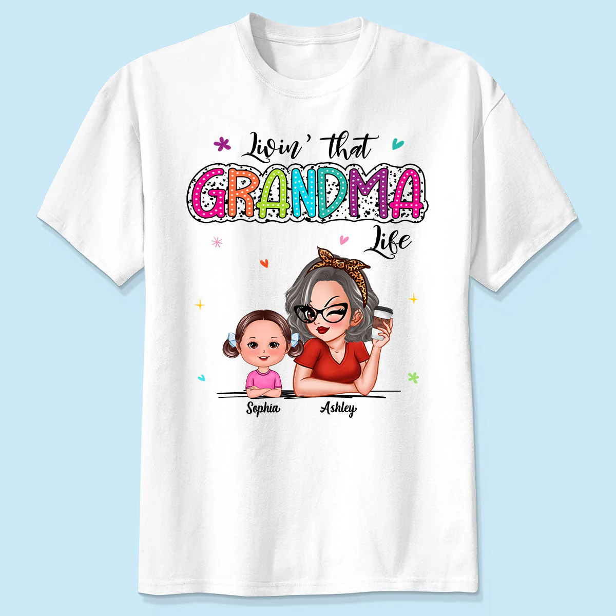 Livin' That Grandma Life Summer Vibe Dalmatian Dots Sassy Woman & Kids Personalized Shirt