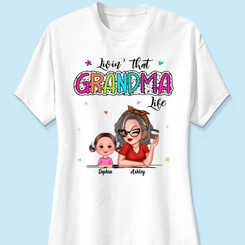Livin' That Grandma Life Summer Vibe Dalmatian Dots Sassy Woman & Kids Personalized Shirt - Image 13