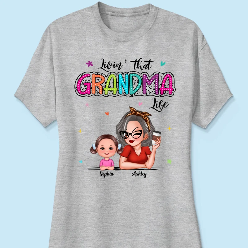 Livin' That Grandma Life Summer Vibe Dalmatian Dots Sassy Woman & Kids Personalized Shirt - Image 14