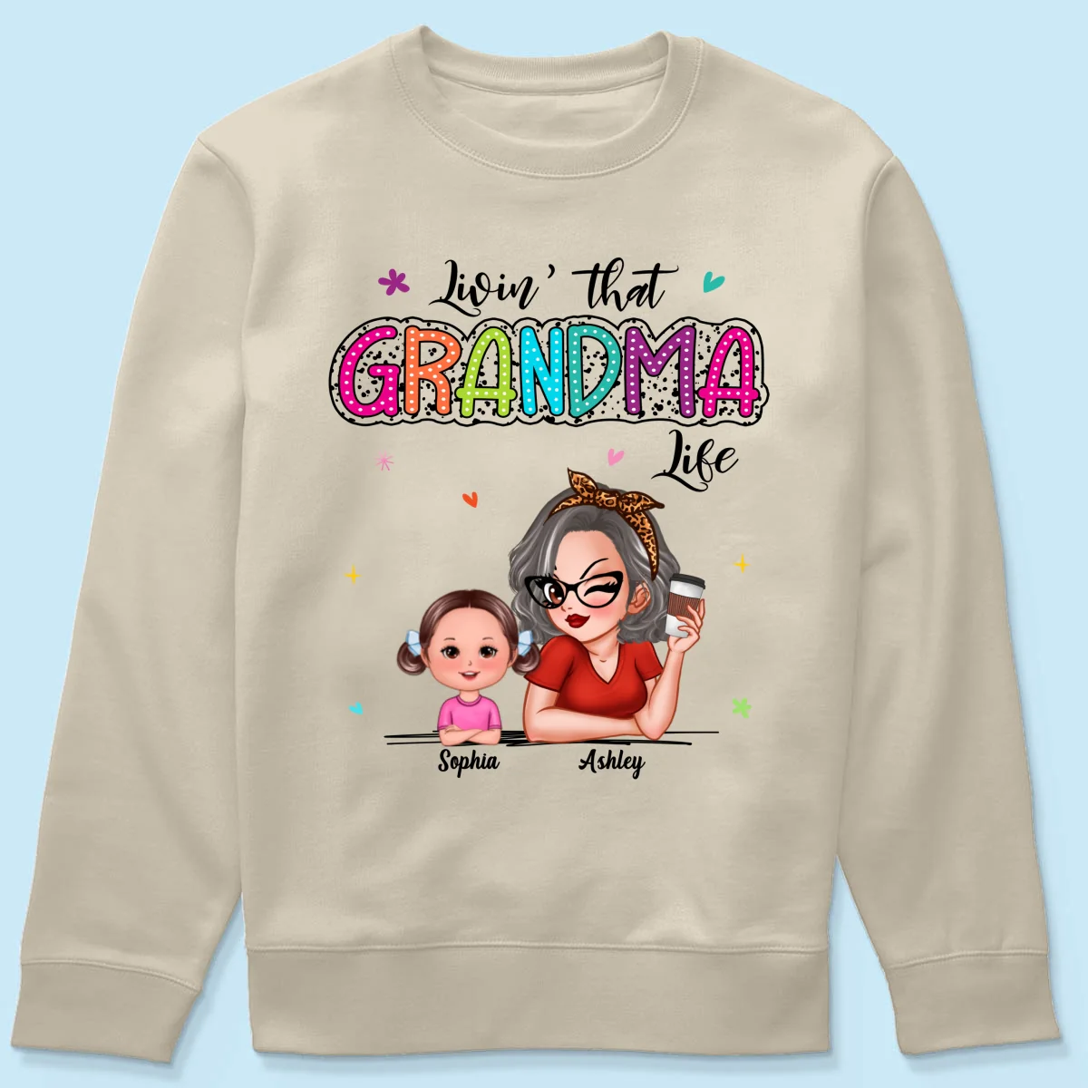 Livin' That Grandma Life Summer Vibe Dalmatian Dots Sassy Woman & Kids Personalized Shirt - Image 22
