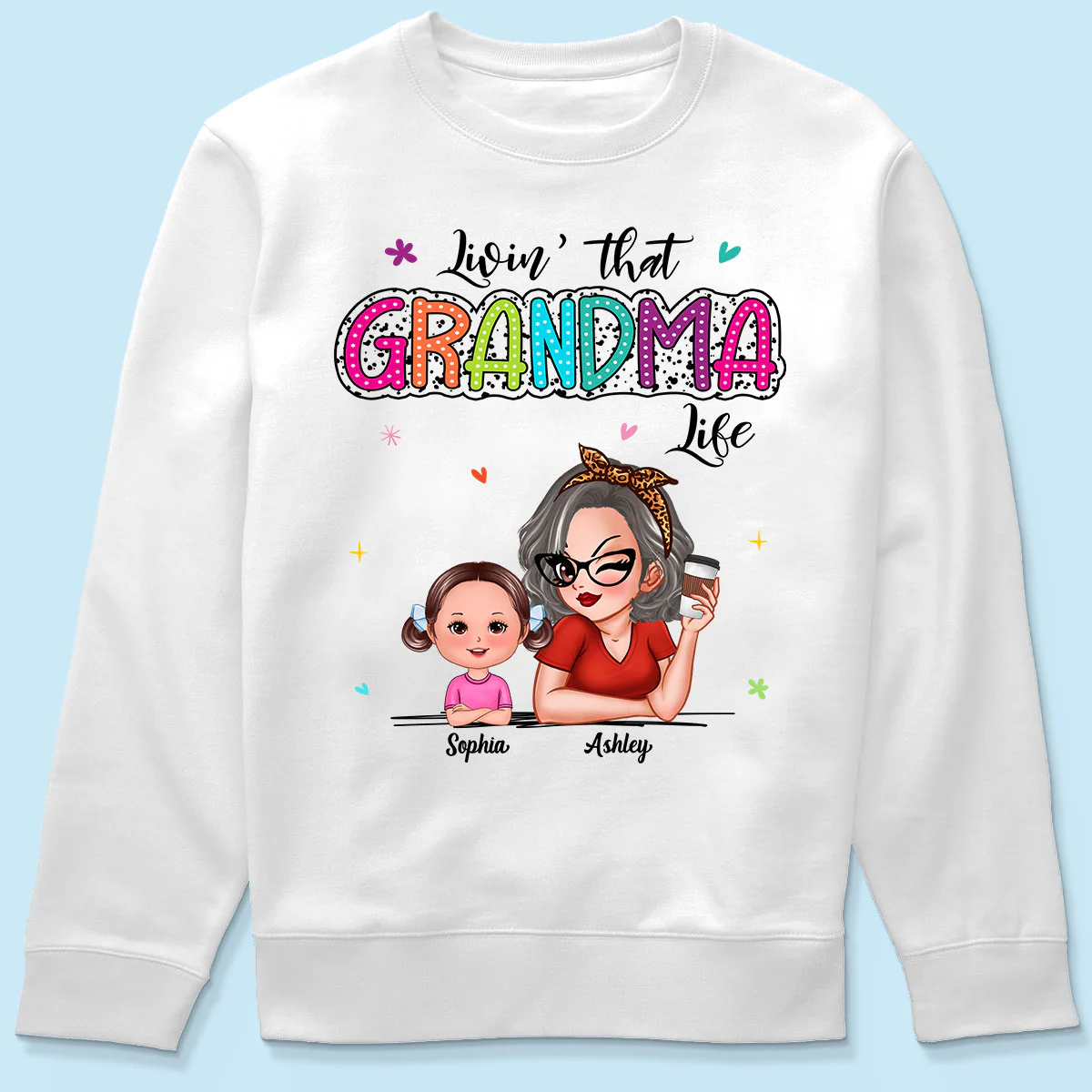 Livin' That Grandma Life Summer Vibe Dalmatian Dots Sassy Woman & Kids Personalized Shirt - Image 7