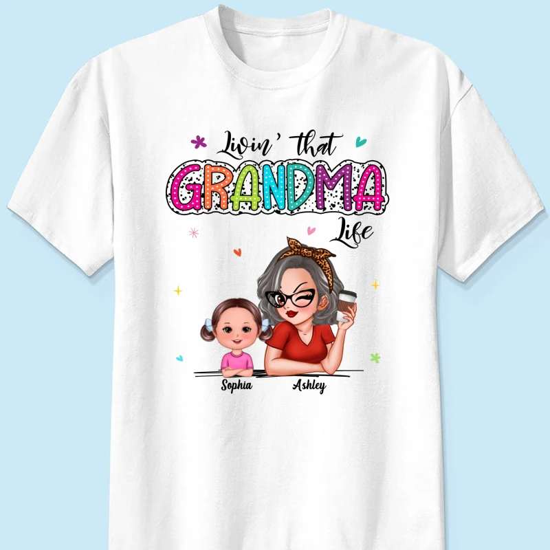 Livin' That Grandma Life Summer Vibe Dalmatian Dots Sassy Woman & Kids Personalized Shirt - Image 8