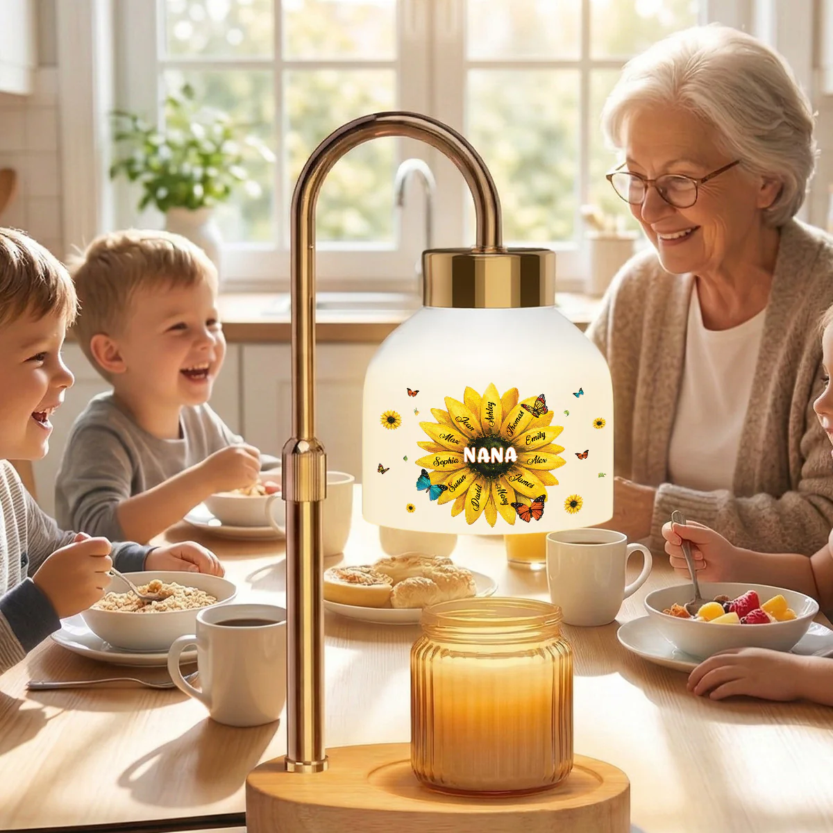 Grandma Sunflower Custom Kids Names - Personalized Candle Warmer Lamp - Gift For Grandma, Mom - Image 6