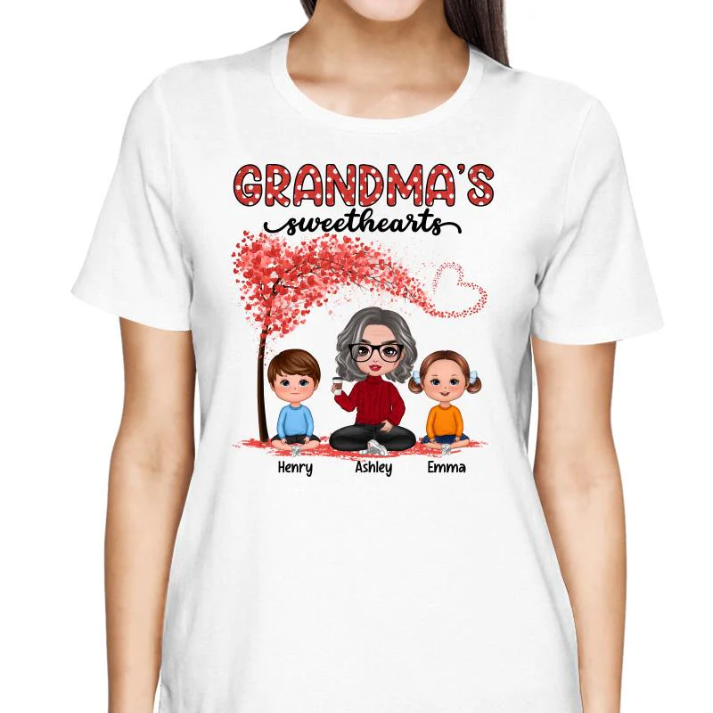 Grandma Sweethearts Grandkids Tree Personalized Shirt - Image 2