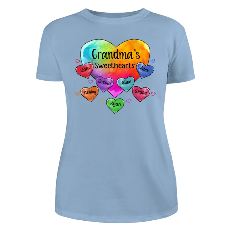 Grandma Sweethearts Pattern Personalized Light Shirt - Image 12