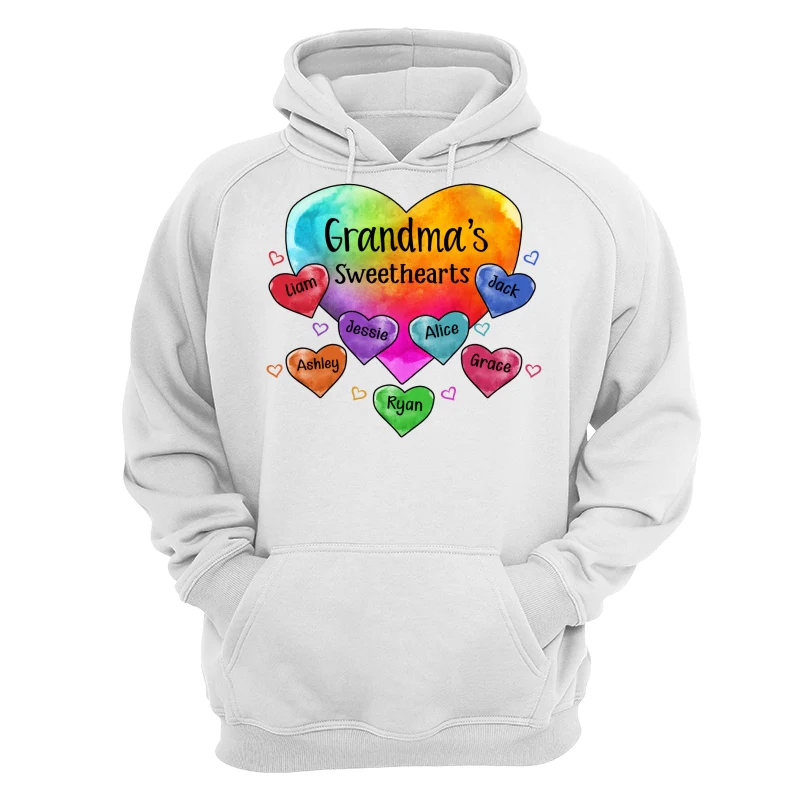 Grandma Sweethearts Pattern Personalized Light Shirt - Image 13