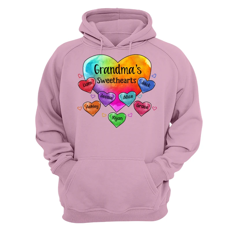 Grandma Sweethearts Pattern Personalized Light Shirt - Image 15