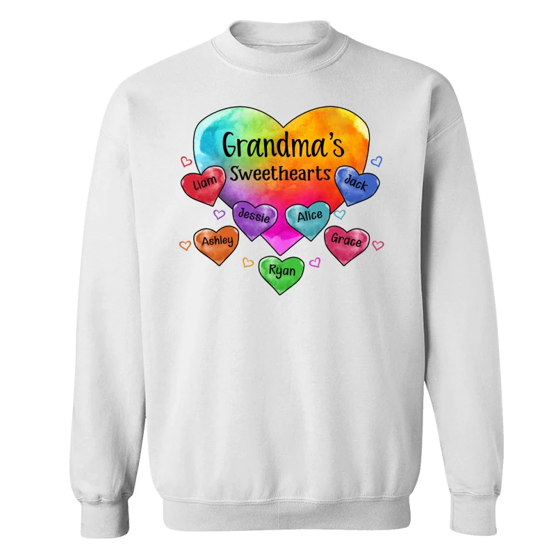 Grandma Sweethearts Pattern Personalized Light Shirt - Image 17