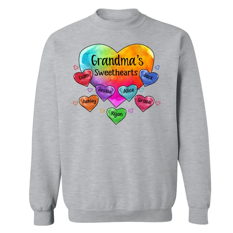 Grandma Sweethearts Pattern Personalized Light Shirt - Image 18