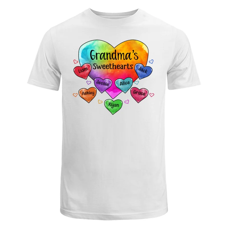 Grandma Sweethearts Pattern Personalized Light Shirt - Image 5