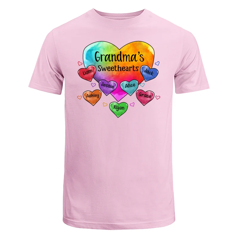 Grandma Sweethearts Pattern Personalized Light Shirt - Image 7