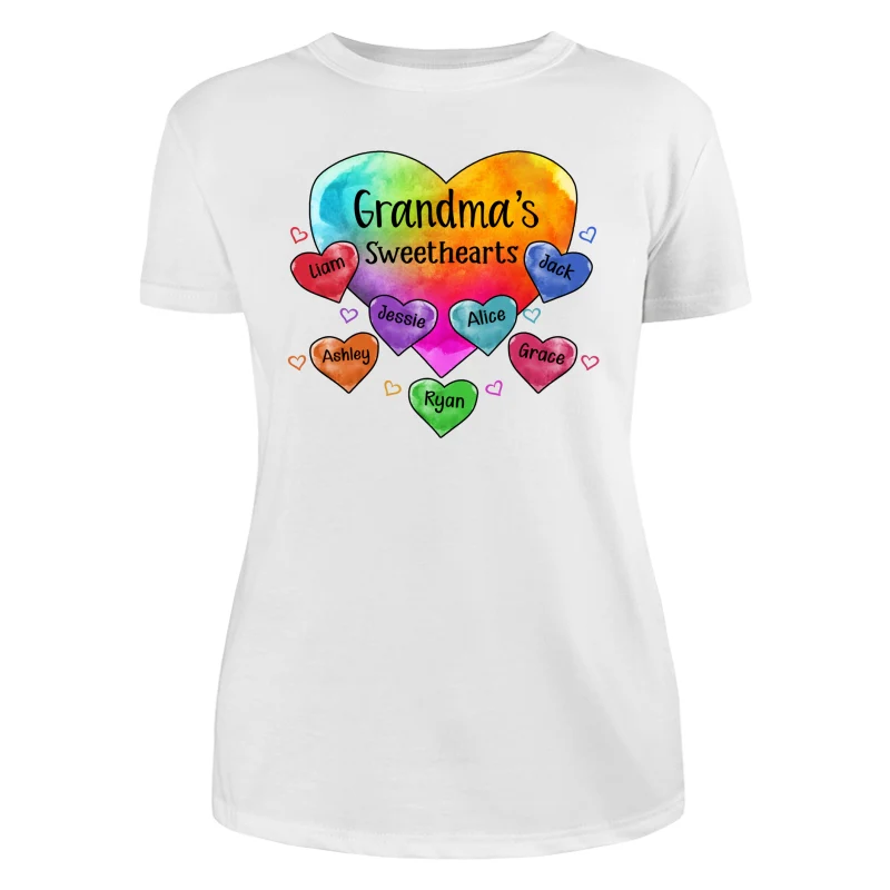 Grandma Sweethearts Pattern Personalized Light Shirt - Image 9