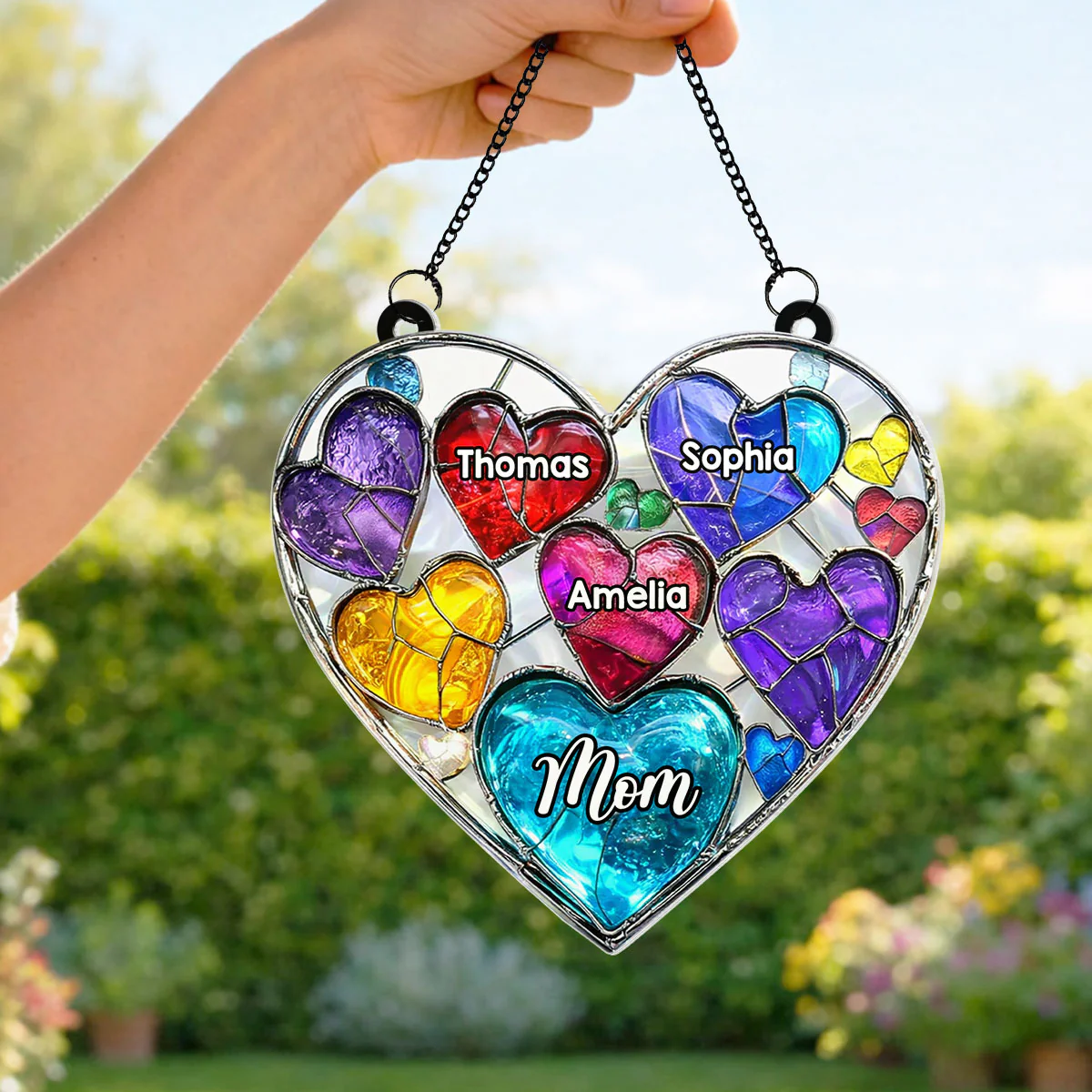 Grandma' Sweethearts - Personalized Suncatcher - Mother's Day Gift for Grandma, Mom, Wife - Image 4