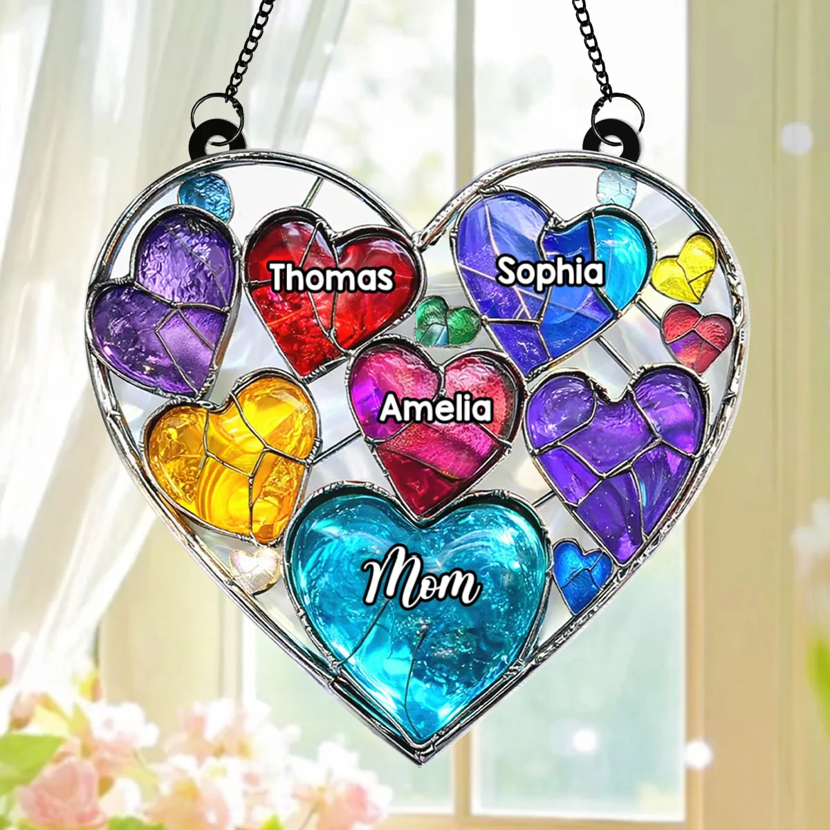 Grandma' Sweethearts - Personalized Suncatcher - Mother's Day Gift for Grandma, Mom, Wife - Image 7