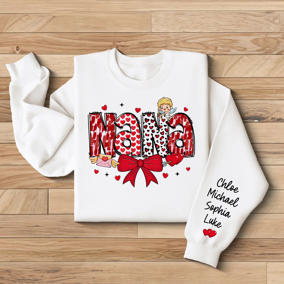 Grandma Personalized Sleeve Printed Sweatshirt, Gift For Grandma