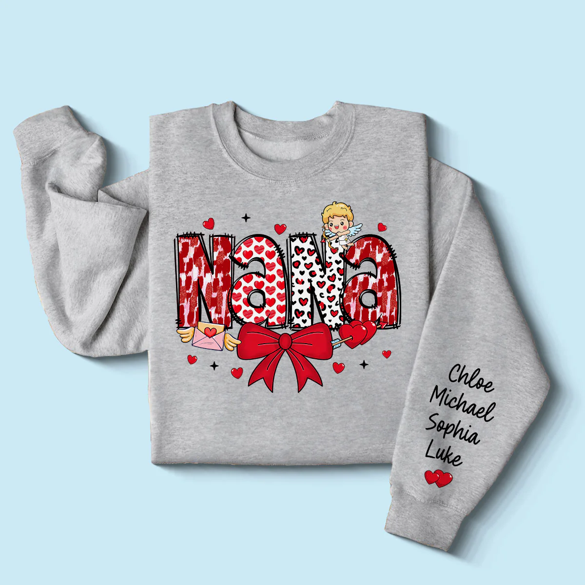 Grandma Personalized Sleeve Printed Sweatshirt, Gift For Grandma - Image 3