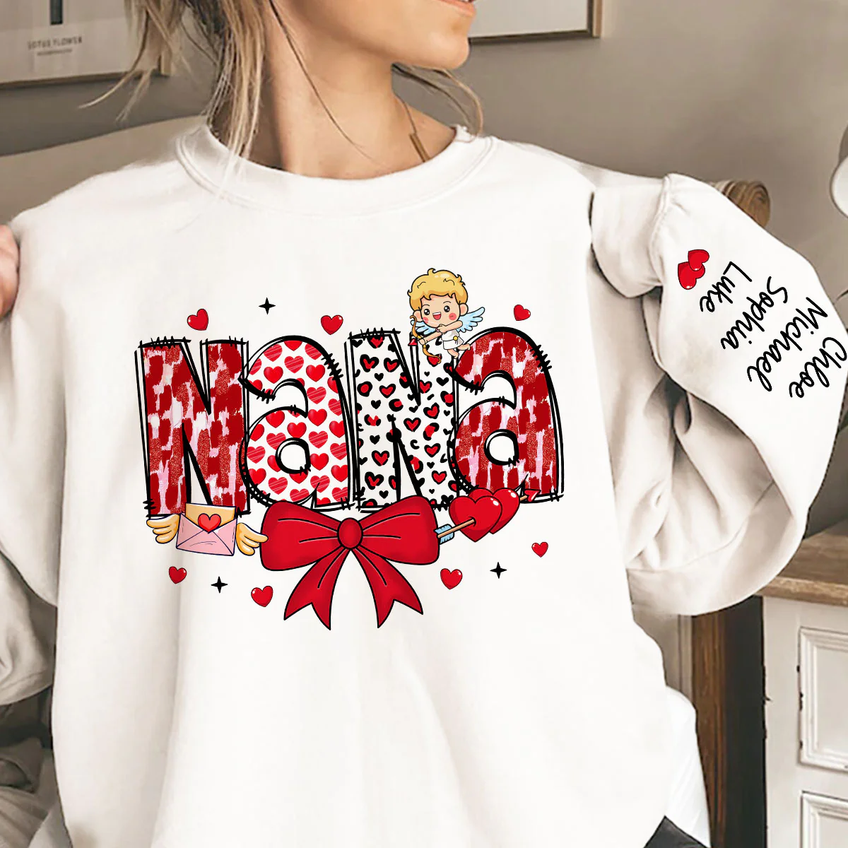 Grandma Personalized Sleeve Printed Sweatshirt, Gift For Grandma - Image 6
