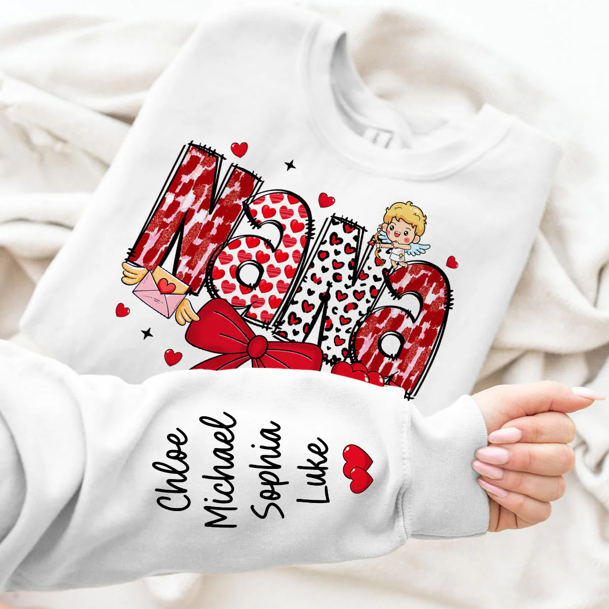 Grandma Personalized Sleeve Printed Sweatshirt, Gift For Grandma - Image 7