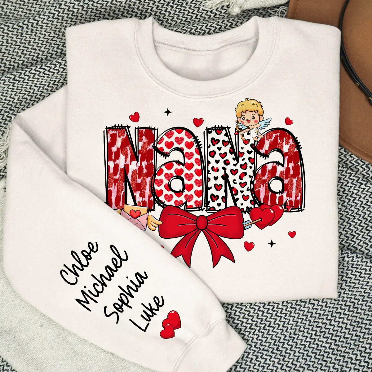 Grandma Personalized Sleeve Printed Sweatshirt, Gift For Grandma - Image 8