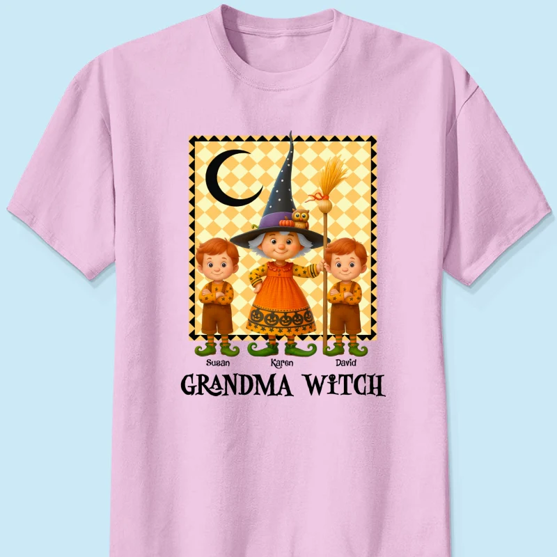 Grandma Witch & Cute Grandkids Personalized Sweatshirt, Halloween Cozy Fall Sweatshirt for Grandma - Image 21