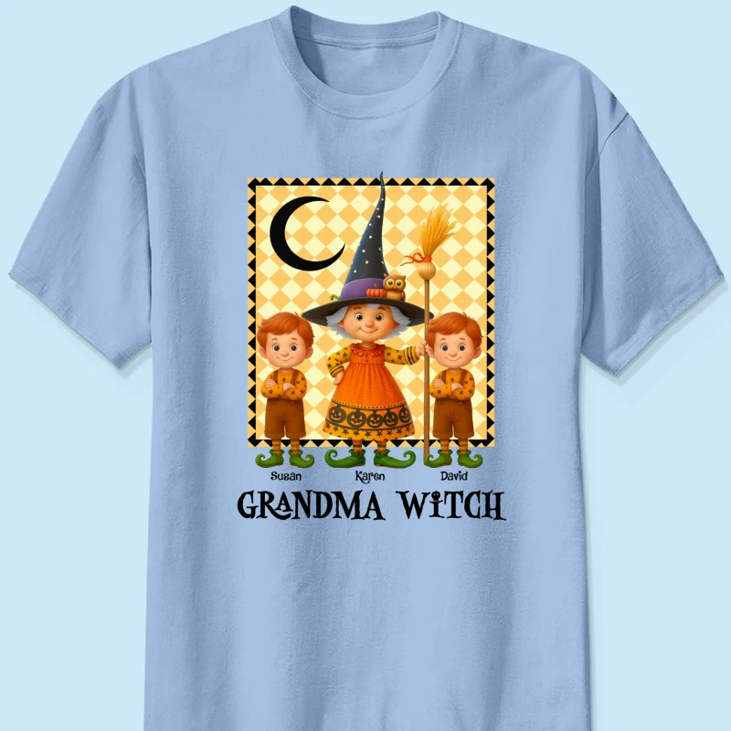 Grandma Witch & Cute Grandkids Personalized Sweatshirt, Halloween Cozy Fall Sweatshirt for Grandma - Image 22
