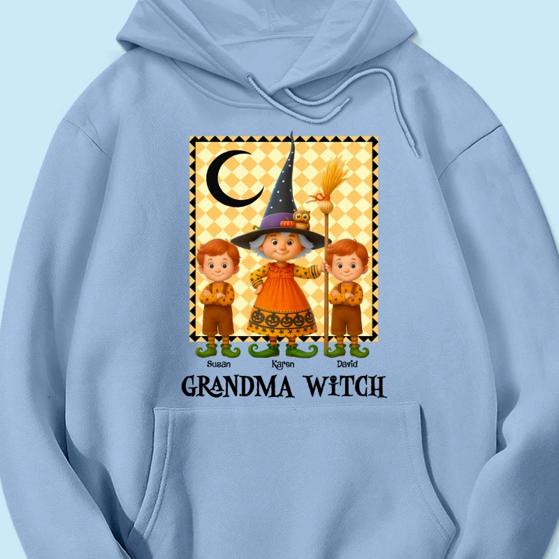 Grandma Witch & Cute Grandkids Personalized Sweatshirt, Halloween Cozy Fall Sweatshirt for Grandma - Image 53