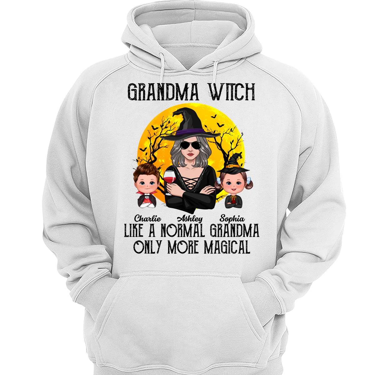 Grandma Witch Halloween Girl Vector Personalized Shirt - Image 3