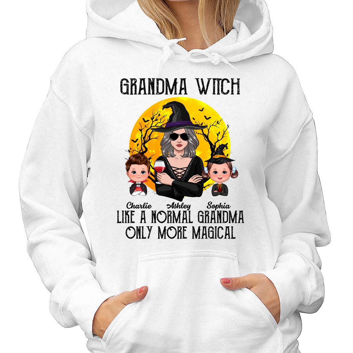 Grandma Witch Halloween Girl Vector Personalized Shirt - Image 4