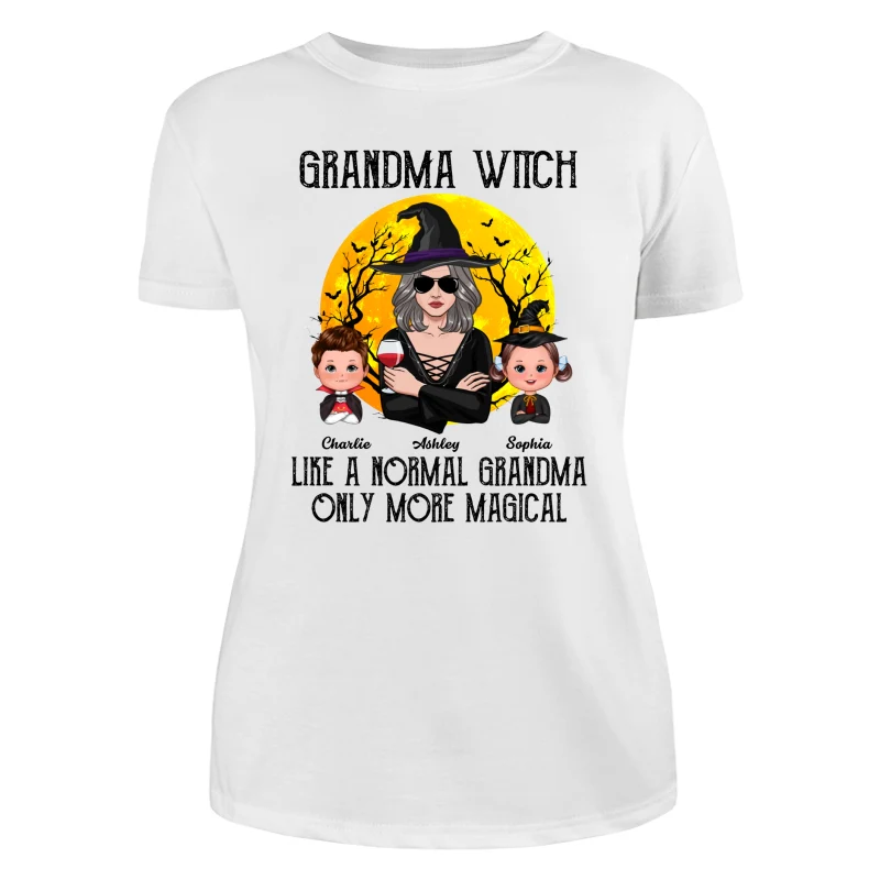 Grandma Witch Halloween Girl Vector Personalized Shirt - Image 9