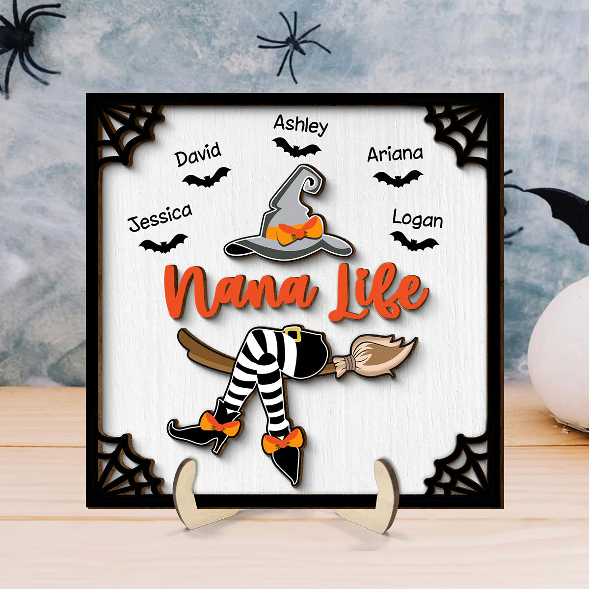 Grandma Witch Halloween Personalized 2-Layer Wooden Plaque, Gift For Grandma - Image 2