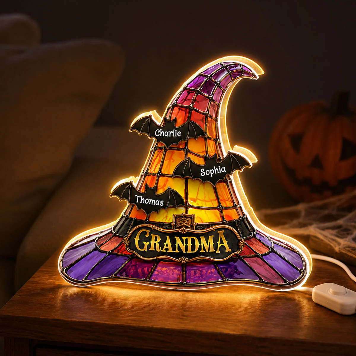 Grandma Witch Hat - Personalized Light Box - Halloween Decor for Grandma - Image 6
