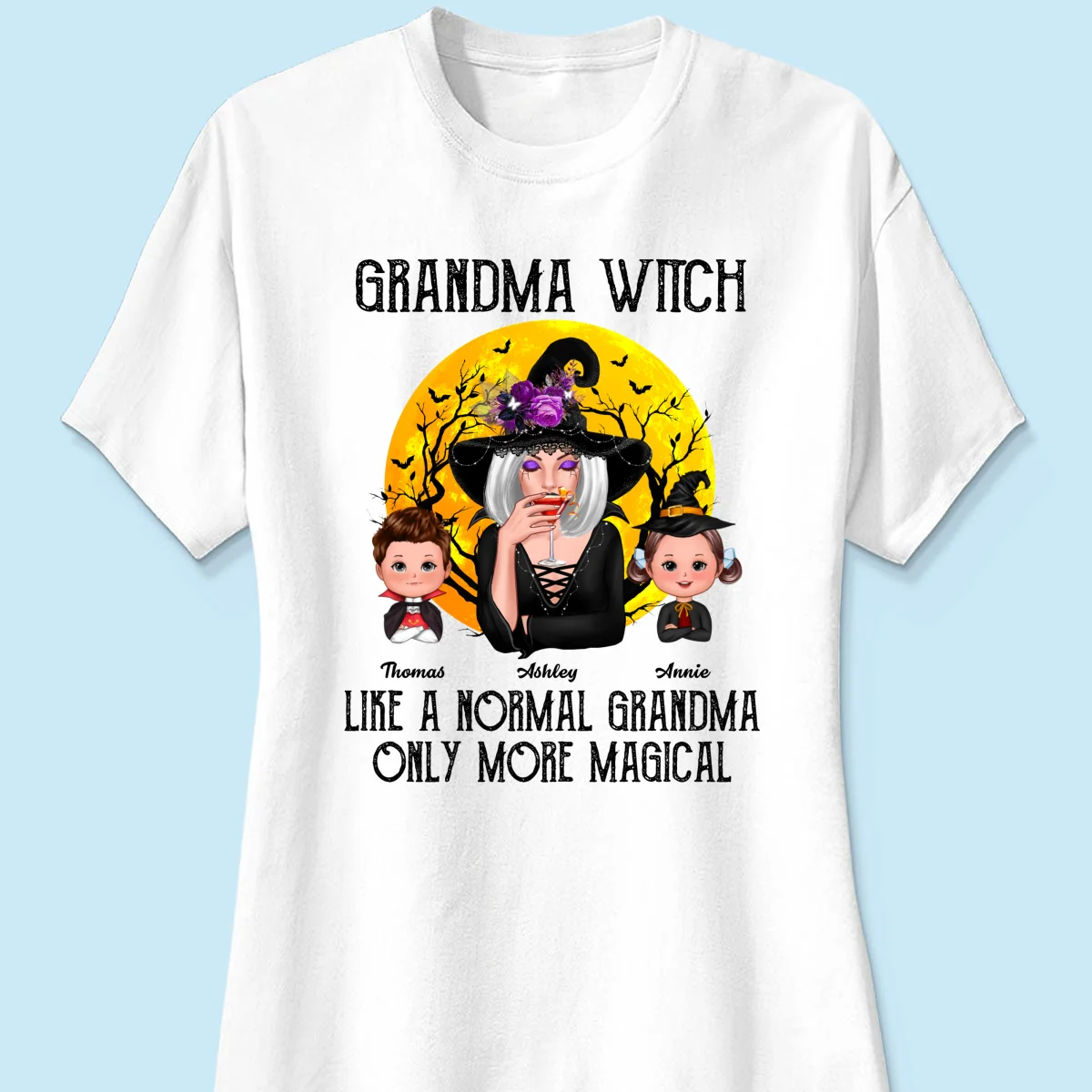 Grandma Witch Like Normal Grandma More Magical Halloween Personalized Shirt - Image 11