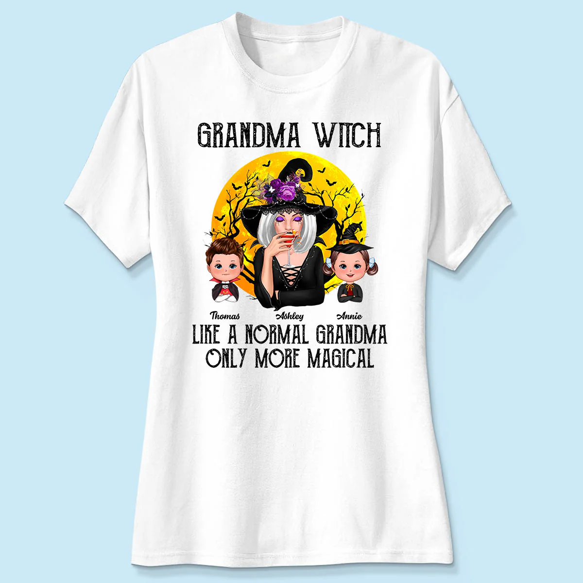 Grandma Witch Like Normal Grandma More Magical Halloween Personalized Shirt - Image 4